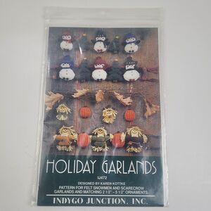 Holiday Garland Felt Ornament Pattern Halloween Christmas Indygo Junction